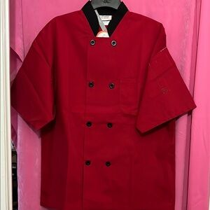 Red Double-Breasted Chef Jacket